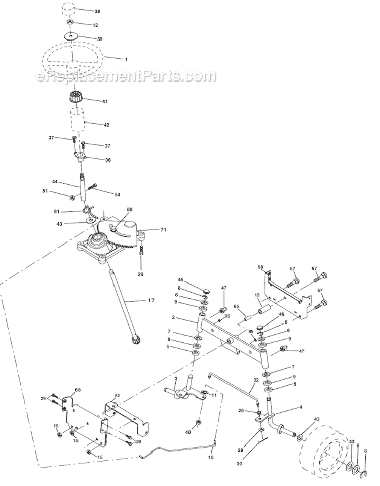 Page D Diagram and Parts List for WE1538B  Weed Eater Lawn Tractor